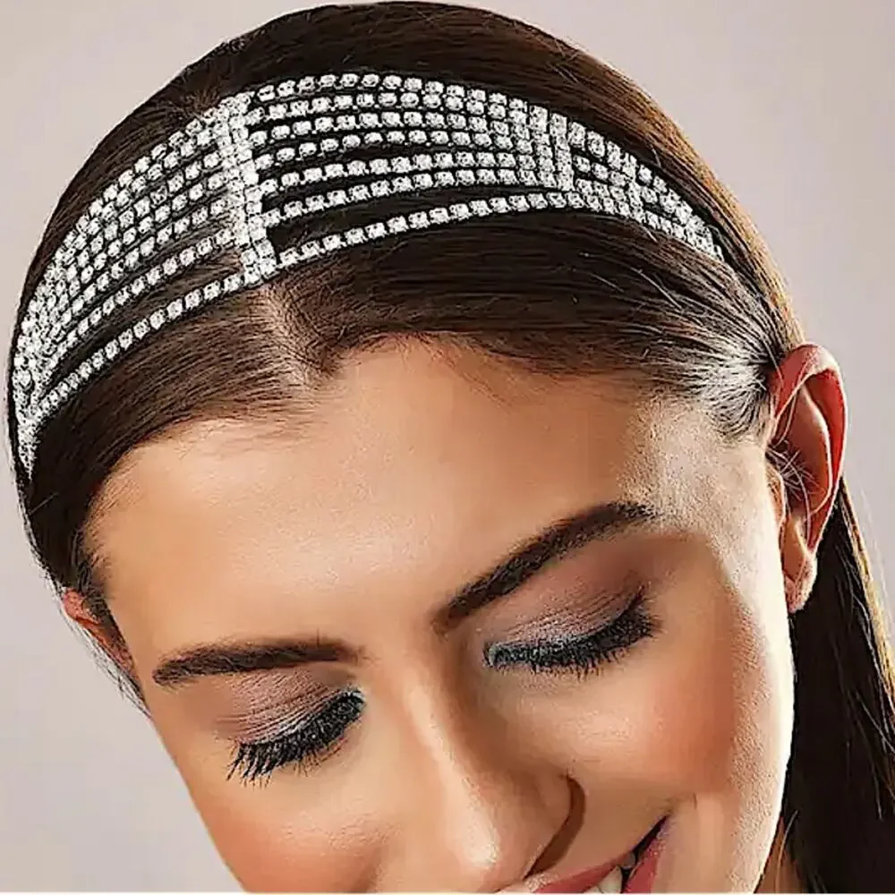 Gold Rhinestone Headband Hair Accessory